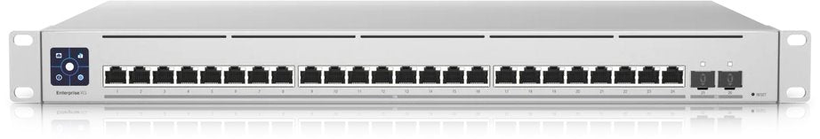 Ubiquiti - EnterpriseXG-24-EU - UniFi x24 10 Gigabit SFP+, x2 porte SFP28 L3 Switch, 1U 19 pollici Rack-mountable Steel Case, pronto per backup di alimentazione CC