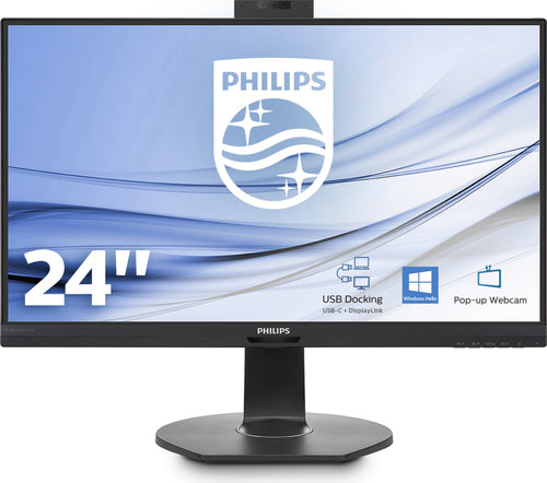 MONITOR PHILIPS 23,8 LED IPS FHD 5MS 250CDM, DP/HDMI, USB-C, WEBCAM, PIVOT, MULTIMEDIALE