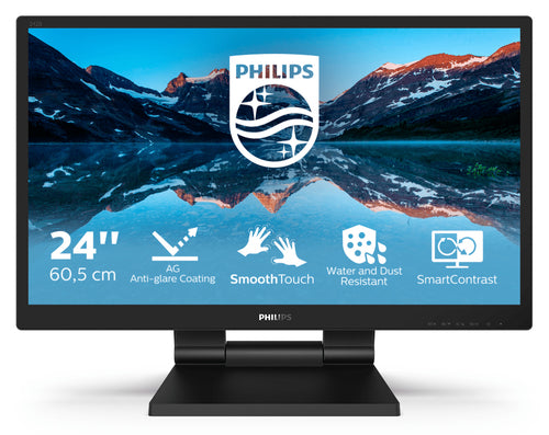 MONITOR PHILIPS TOUCH 23,8 LED IPS 16:9 FHD 5MS 250 CDM, VGA/DVI/DP/HDMI, IP54, MULTIMEDIA