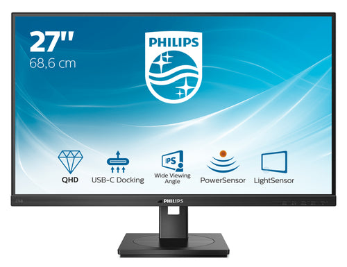 MONITOR PHILIPS 27 LED IPS 16:9 2560 x 1440 350 CDM, USB-C, PIVOT, DP/HDMI, MULTIMEDIALE