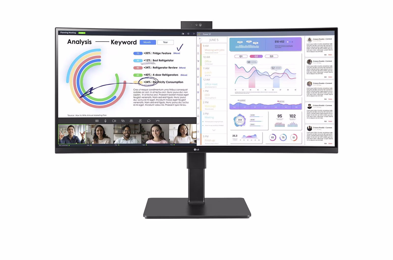 LG MONITOR 34 LED 21:9 3440x1440 HDR10 300 CDM 5ms REG. ALTEZZA USB-C - DP/HDMI MULTIMEDIA