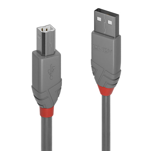 LINDY CAVO USB ANTHRA LINE 2.0 TIPO A MASCHIO AAB MASCHIO 5 MT DOPPIA SCHERMATURA GUSCIO