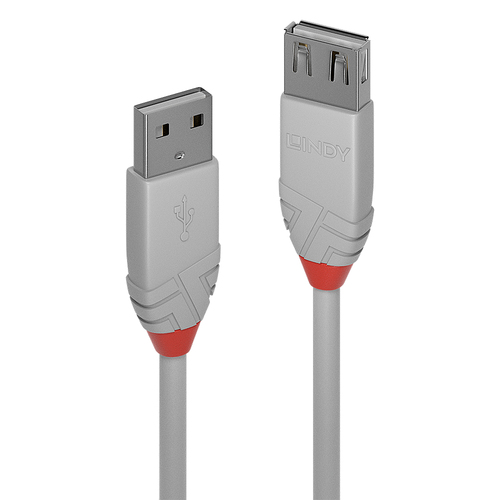 LINDY CAVO 0,2M USB 2.0 CAVO AM / AF, GRIGIO FREDDO
