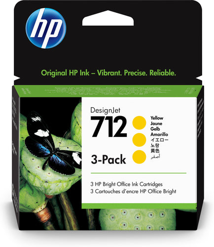 HP CART INK GIALLO 712, CONFEZIONE DA 3