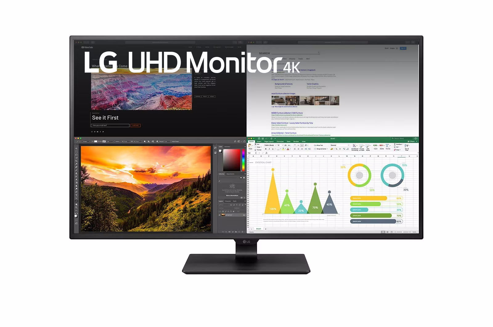 LG MONITOR 42,5 LED 16:9 3840x2160 HDR10 400 CDM 8ms DP/HDMI MULTIMEDIALE