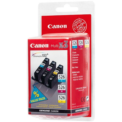 CANON CARRELLO INCHIOSTRO MULTIPACK CLI-526 CIANO + MAGENTA + GIALLO
