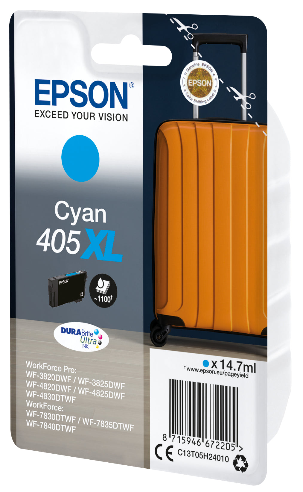 EPSON CARTUCCIA VALIGIA 405 CIANO CAPACITA ALTA C13T05H24010 SENZA BLISTER