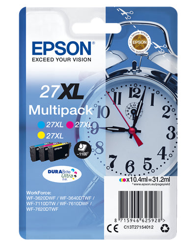CARRELLO EPSON. INCHIOSTRO MULTIPACK COLORE XL GIALLO + CIANO + MAGENTA PER WF-3620/3640/7110/7610/76