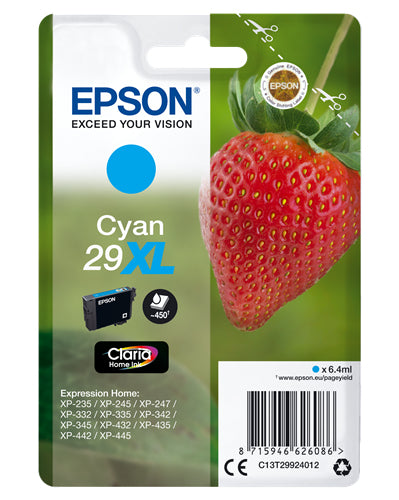 CARRELLO EPSON. INCHIOSTRO CIANO 29XL SERIE FRAGOLA