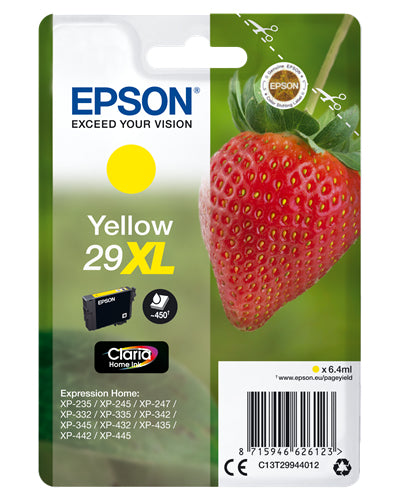 CARRELLO EPSON. INCHIOSTRO GIALLO 29XL SERIE FRAGOLA