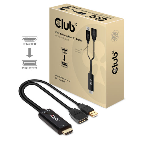 ADATTATORE ATTIVO CLUB3D HDMI 2.0 A DISPLAYPORT 1.2 4K60HZ HDR M/F