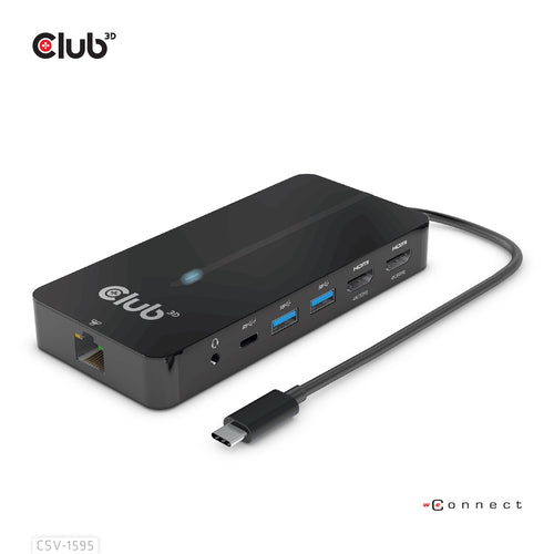 CLUB 3D HUB USB GEN1 TYPE-C 7-in-1 2x HDMI, 2x USB GEN1 TYPE-A, 1x RJ45, 1x 3.5mm Audio,
