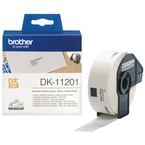 BROTHER DK-11201 ETICHETTE MULTIUSO ADESIVO 400PZ 29X90mm BIANCHE