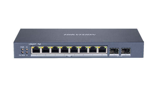 HIKVISION SWITCH SMART MANAGED 8 PORTE GIGABIT POE SWITCH 8 PORTE GIGABIT POE, 2 GIGABIT SF