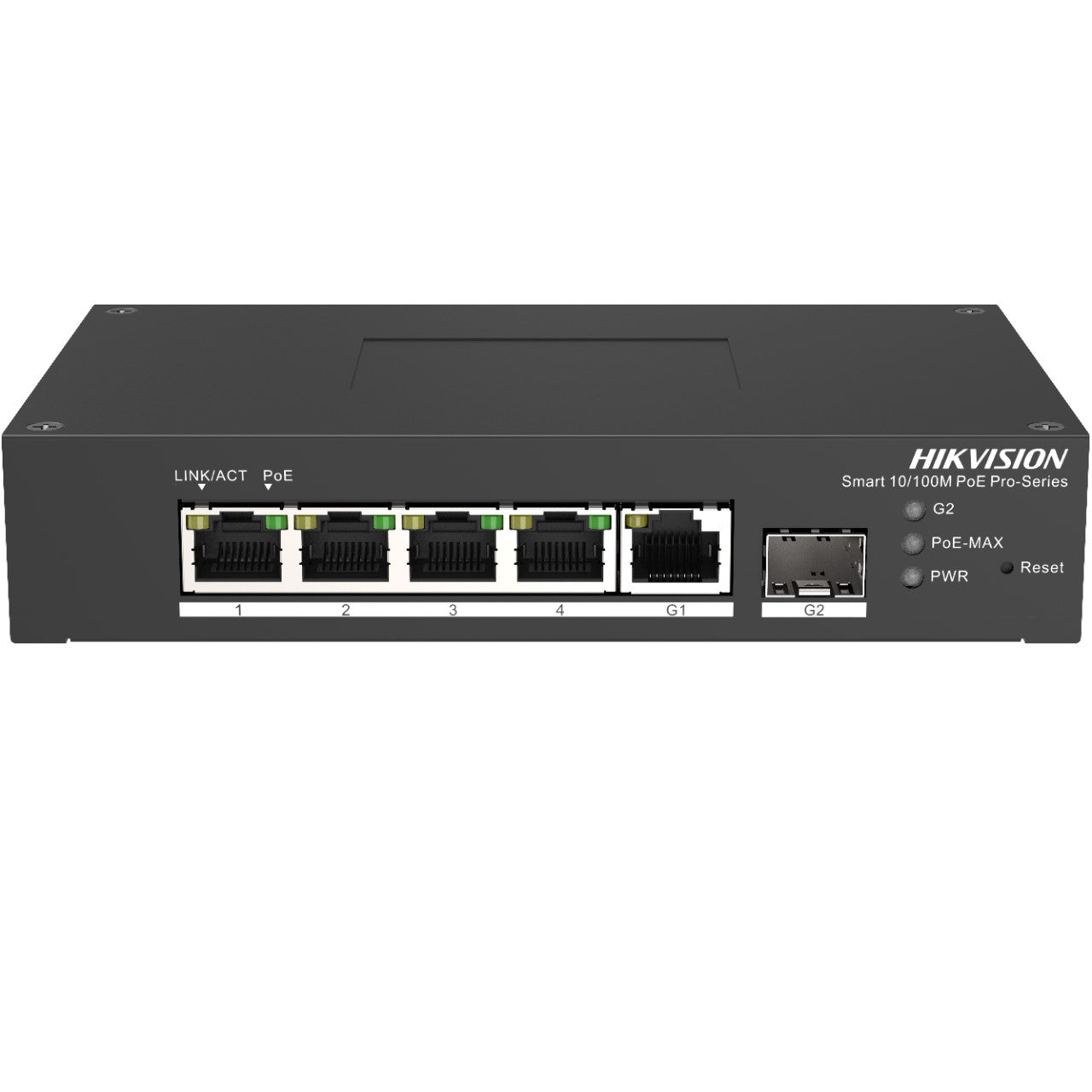 HIKVISION SWITCH 4 PORTE FAST ETHERNET SMART HARSH POE SWITCH 4 PORTE POE 10/100M, 1 GIGAB