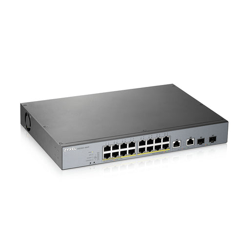 ZYXEL SWITCH MANAGED PER CCTV: 16 PORTE GIGABIT POE 250W + 2 PORTE SFP, NFLEX