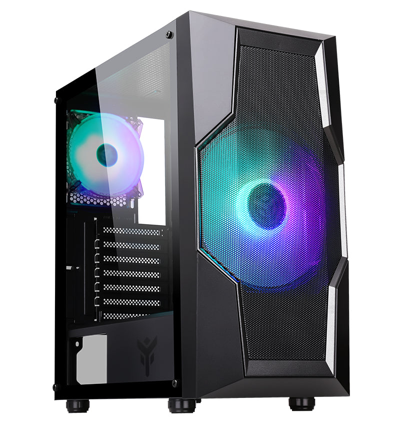 ITEK CASE OXYGEN - GAMING MIDDLE TOWER, 20CM 12CM ARGB FAN, USB3, SIDE PANEL TEMP GLASS