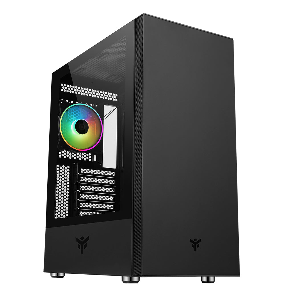 ITEK CASE VERTIBRA S210 - GAMING MIDDLE TOWER, 12CM ARGB FAN, 2XUSB3, SIDE PANEL TEMP GLAS