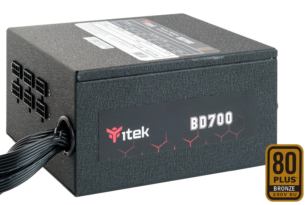 ITEK ALIMENTATORE BD700 - 700W, 80PLUS BRONZE, PFC ATTIVO, VENTOLA HDB 12CM, DC TO DC, SEM