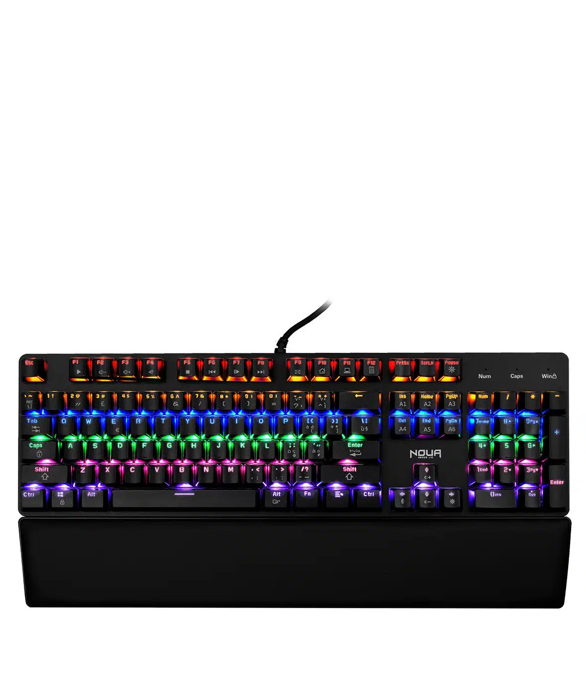 NOUA TASTIERA MECCANICA GAMING ARMOR RGB OTEMUTU RED WHIT SKIN ON RETRO ILLUMINAZIONE