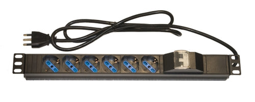 LINK MULTIPRESA ALIMENTAZIONE PER RACK 19" CON 6 PRESE UNIVERSALI TRIPOLARI/SCHUKO MAG