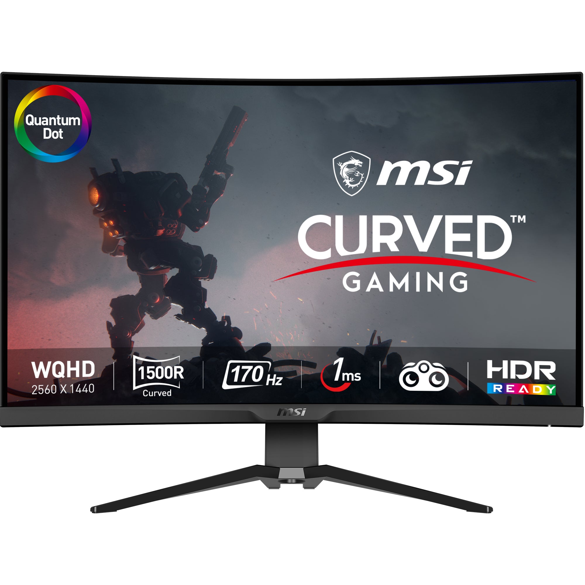 MONITOR MSI CURVO 31,50 LED VA 16:9 WQHD, 1000R, 1MS 170Hz, 300 CDM, REG ALTEZZA, USB-C, DP/HDMI