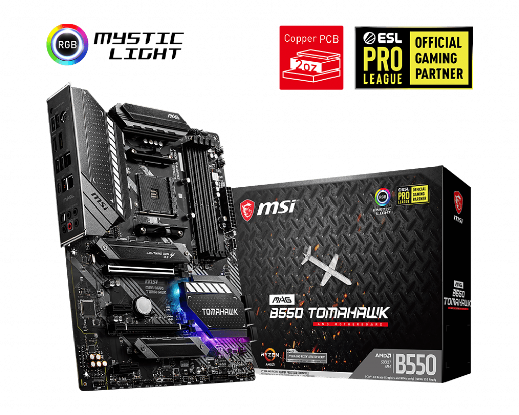Scheda madre MSI AMD B550, MAG B550 TOMAHAWK, AM4 4DDR4, 2M2, SATA3