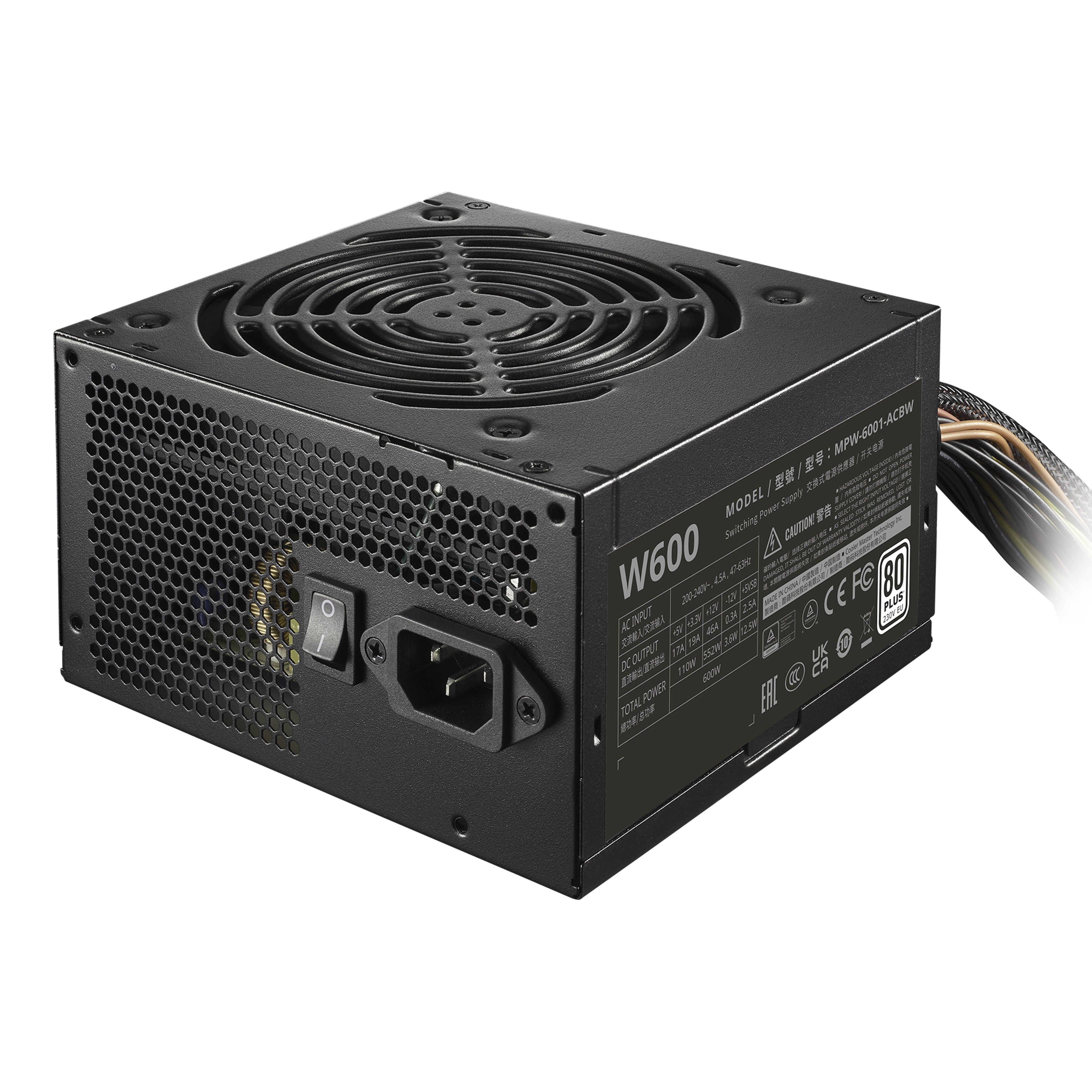 COOLER MASTER ALIMENTATORE ELITE NEX BIANCO W600 230V 600W 120MM-FAN ACTIVE-PFC PSU - NON-M
