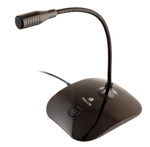 NGS MICROFONO DA TAVOLO IN METALLO FLESSIBILE, TASTO DI MUTO, JACK 3,5MM,REGOLABILE IN LA