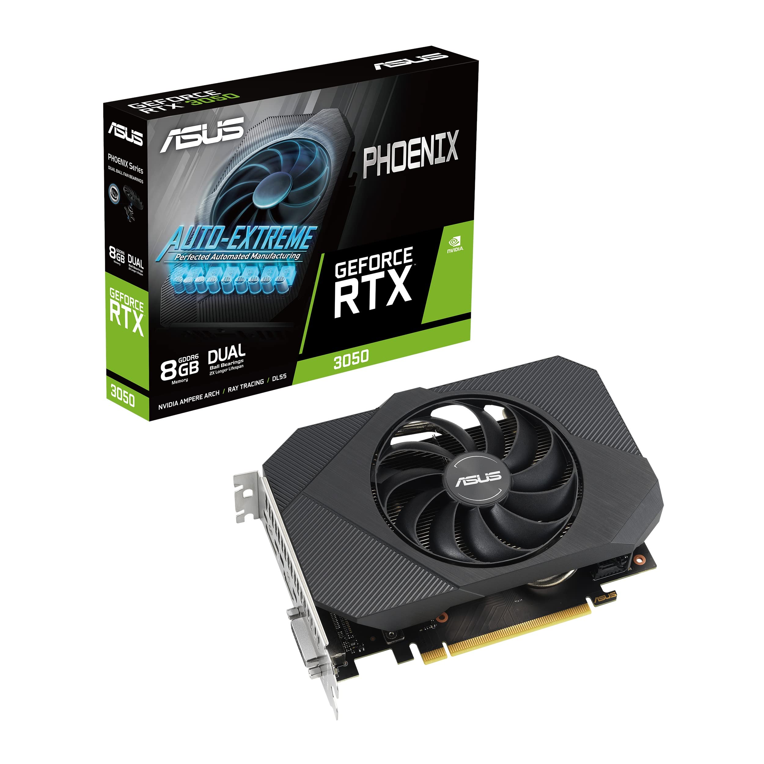 Scheda grafica ASUS GeForce RTX 3050, PH-RTX3050-8G-V2, GDDR6 da 8 GB, DVI/HDMI/DP, 90YV0GH8-M0NA00