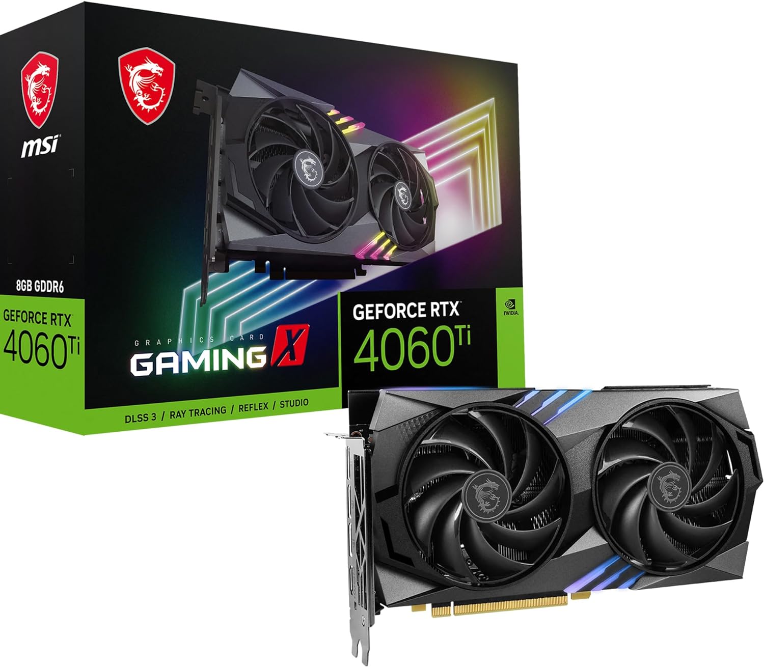 MSI VGA GEFORCE RTX 4060 TI, RTX 4060 TI GAMING X SLIM 8G, 8GB GDDR6, HDMI/DP*3, ATX, TRI
