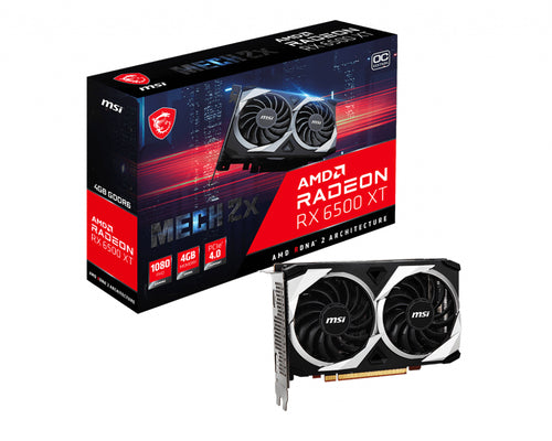 MSI VGA RADEON RX 6500 XT, RX 6500 XT MECH 2X 4G OC, GDDR6 4GB, DP/HDMI, ATX, MECH FAN