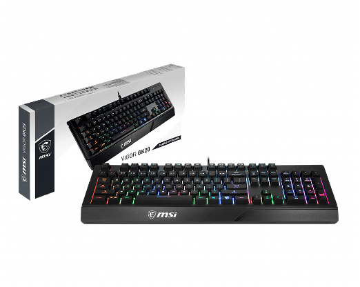 MSI TASTIERA A MEMBRANA GAMING VIGOR GK20, WATER RESISTANT, L