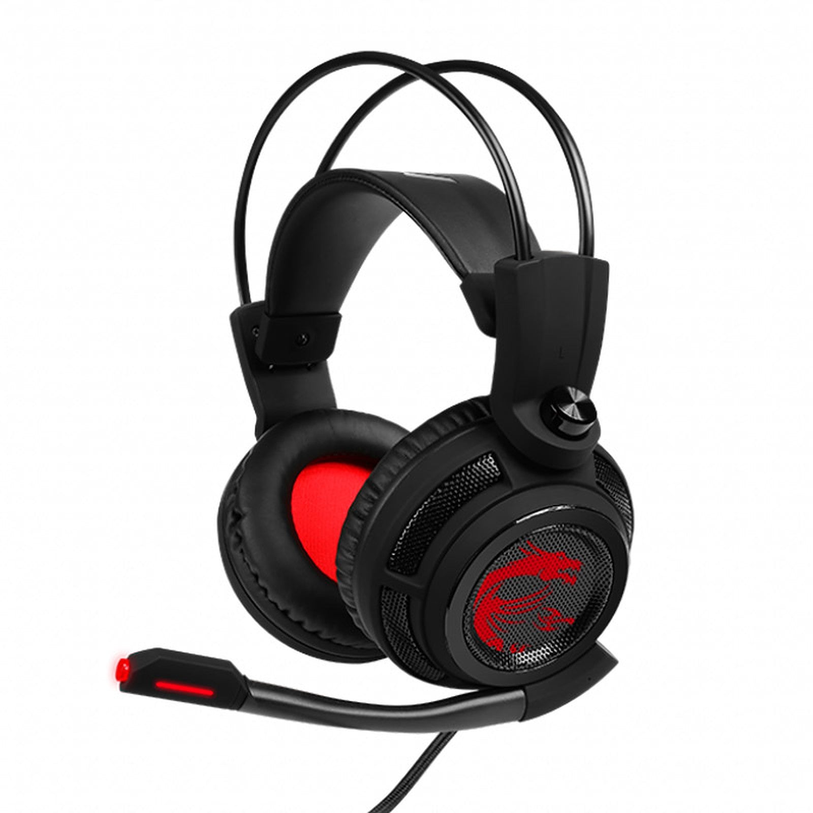MSI CUFFIE CUFFIE GAMING DS502, VIRTUAL 7.1 SURROUND, CONTROLLER USB IN LINEA, MICROFONO R