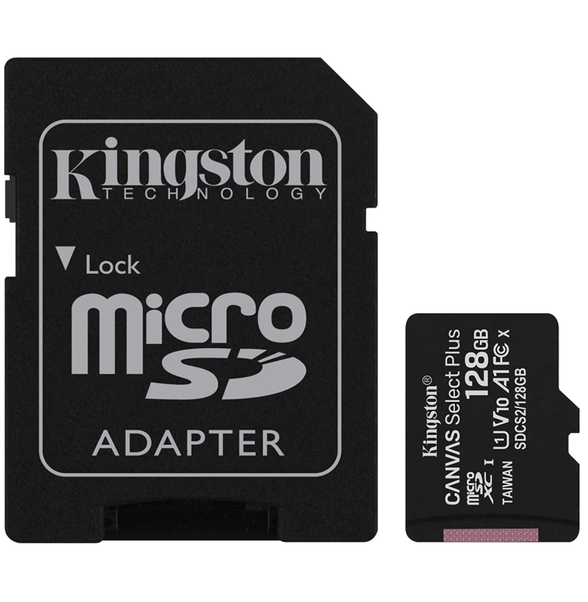 KINGSTON MICRO SDHC 128GB CANVAS SELECT 80R CL10 UHS-I CON ADATTATORE
