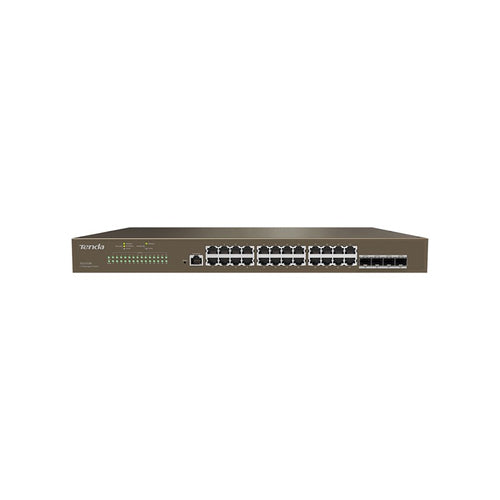 TENDA SWITCH L3 MANAGED SWITCH 24 PORTE 10/100/1000 BASE-T ETHERNET - 4 PORTE 1000 BASE-X