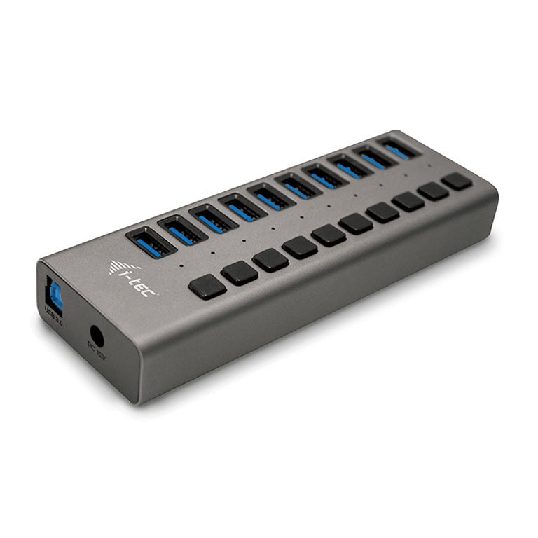 HUB DI RICARICA USB 3.0 I-TEC 10 PORTE + ADATTATORE DI ALIMENTAZIONE 48 W