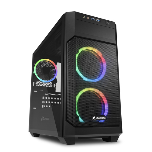 SHARKOON CASE MICRO-ATX 2XUSB 3.0, VETRO TEMPERATO, 2X120MM VENTOLA ANTERIORE, 1X120MM VENTOLA POSTERIORE, 4