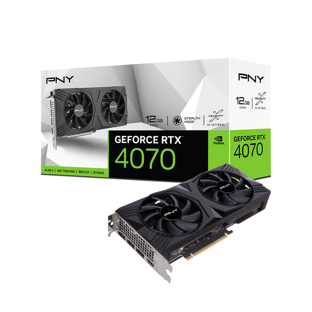 PNY VGA GEFORCE RTX 4070, RTX 4070 12GB VERTO, EDIZIONE DOPPIA VENTOLA, DLSS 3