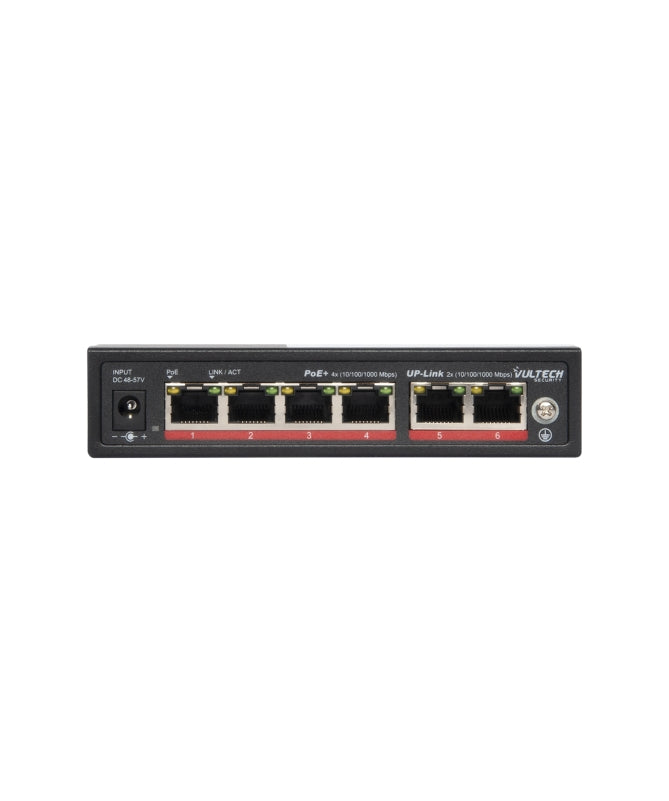 VULTECH SWITCH POE+ GIGABIT VULTECH SECURITY 4 PORTE + 2 PORTE UPLINK 10/100/1000 GE 60W A
