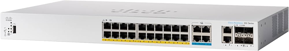 Cisco  CBS350 MANAGED 4-PORT 2.5GE, 20-PORT GE, POE, 4X10