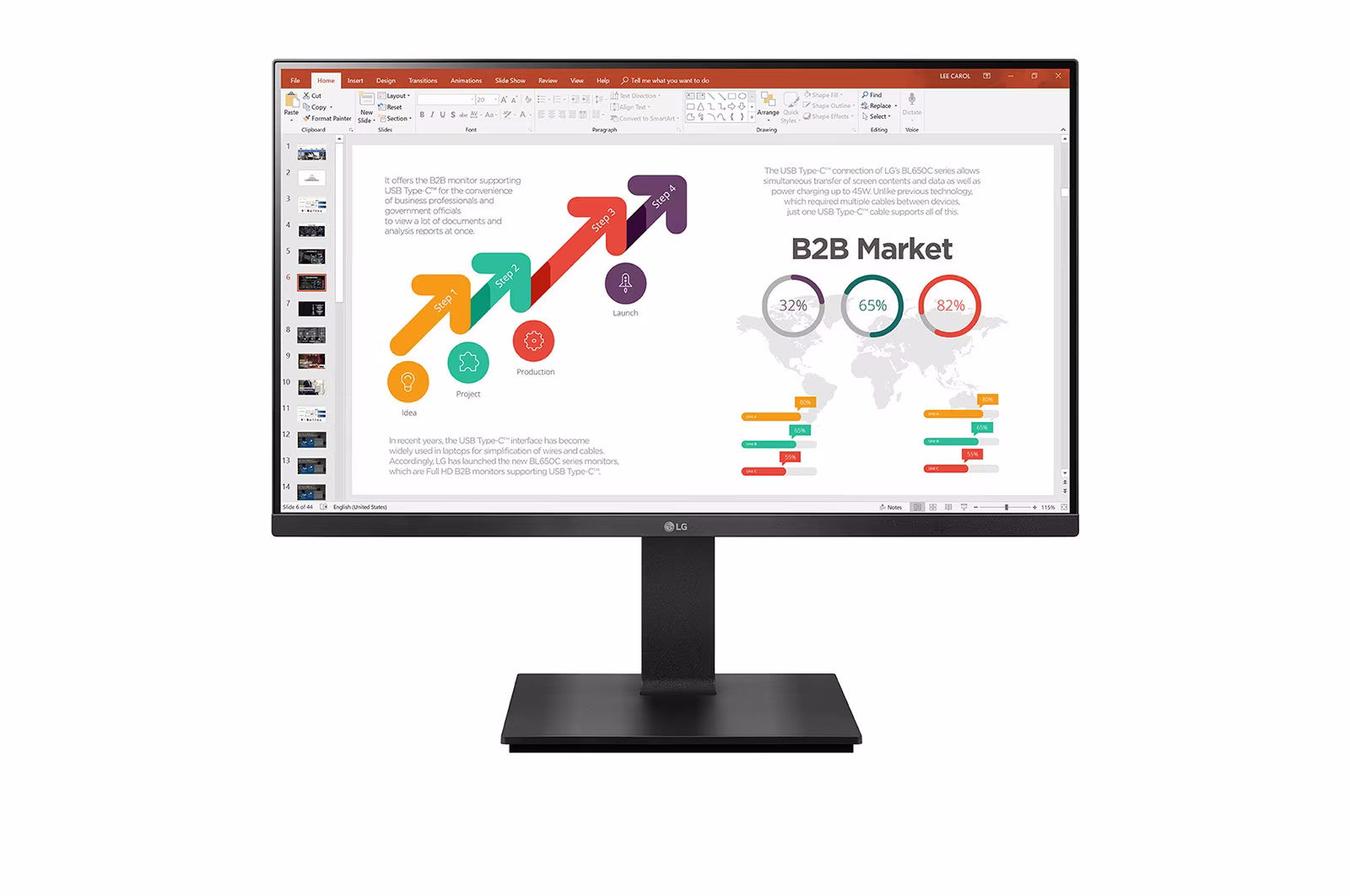 LG MONITOR 23,8 LED IPS FHD 16:9 5MS 250 CDM, PIVOT, VGA/DP/HDMI, MULTIMEDIALE