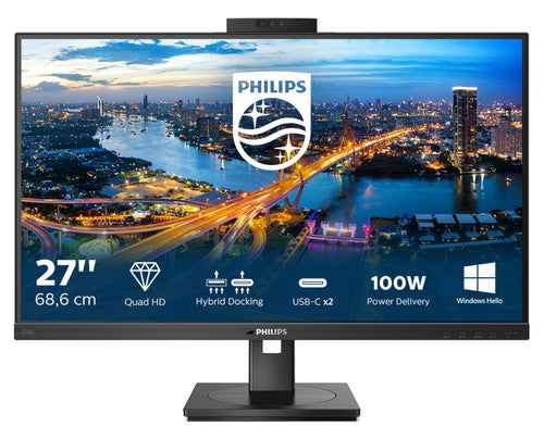 PHILIPS MONITOR 27 LED IPS 16:9 2560 x 1440 300 CDM, WEBCAM, PIVOT, DP/HDMI, MULTIMEDIALE