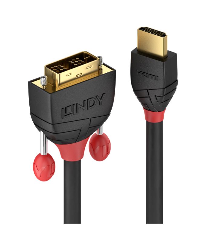 LINDY CAVO HDMI A DVI-D BLACK LINE, 2M