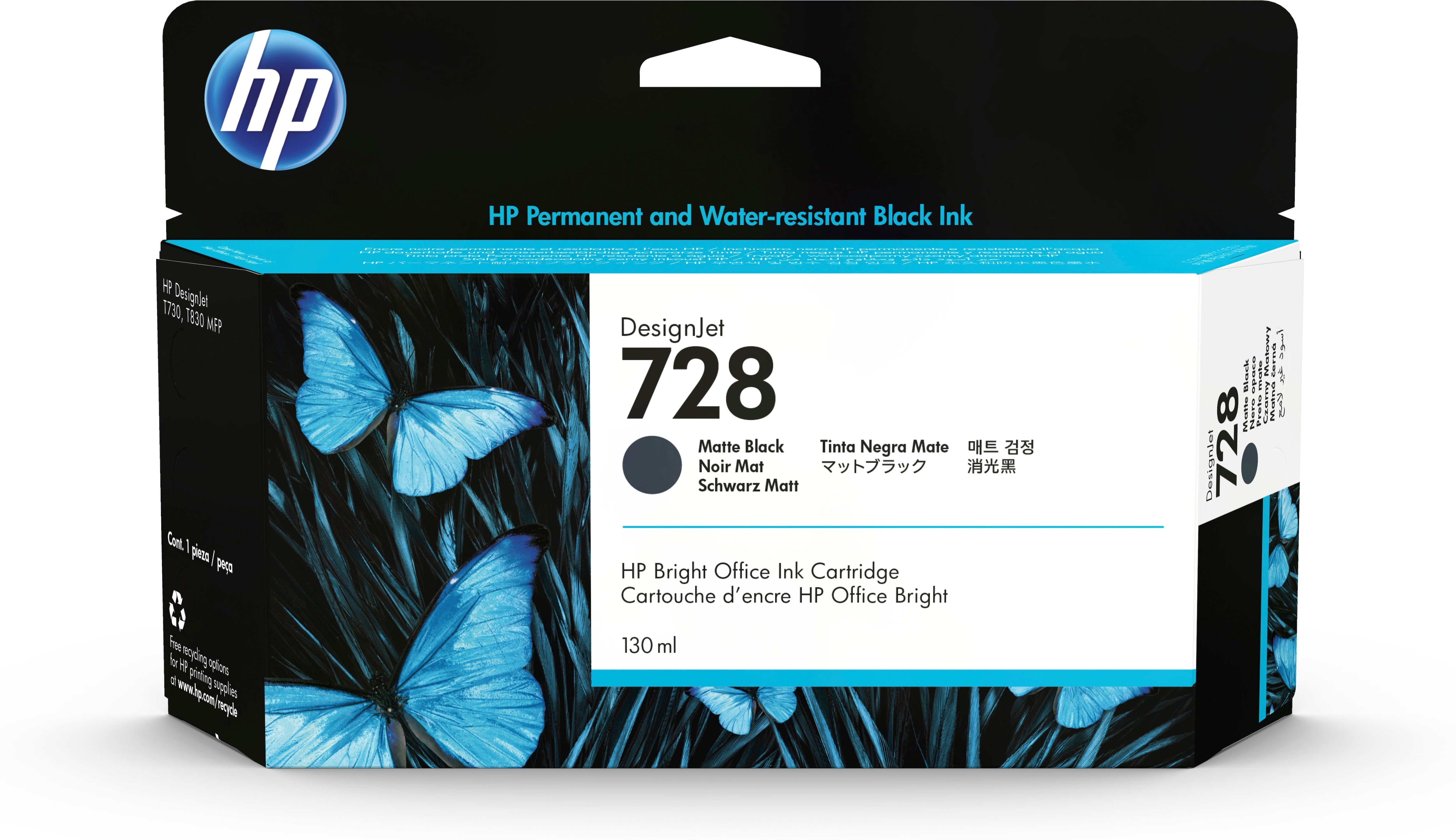 HP CART INK 728 NERO OPACO