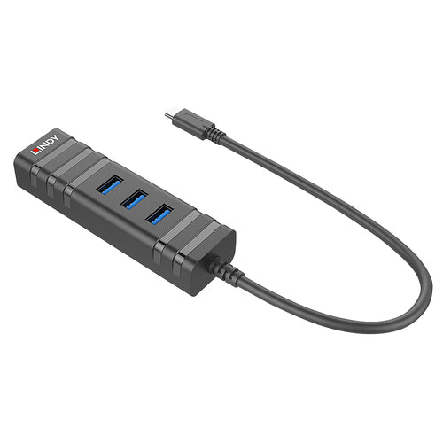 LINDY ADATTATORE USB 3.1 HUB E GIGABIT ETHERNET RJ-45 3P USB TIPO A CON USB 3.1 TIPO C