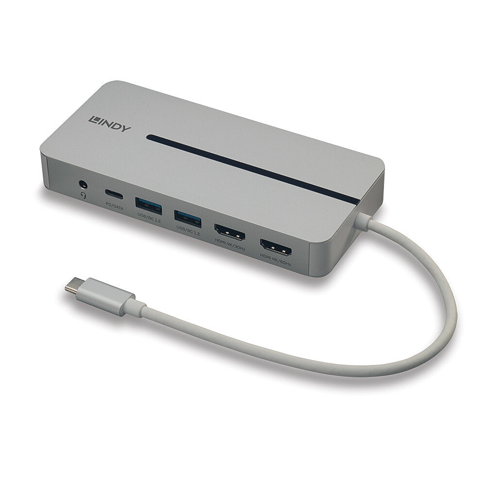 LINDY DST-Mx DUO, MINI DOCKING STATION PER LAPTOP/MACBOOK USB-C CON SUPPORTO 4K SU DOPPIO