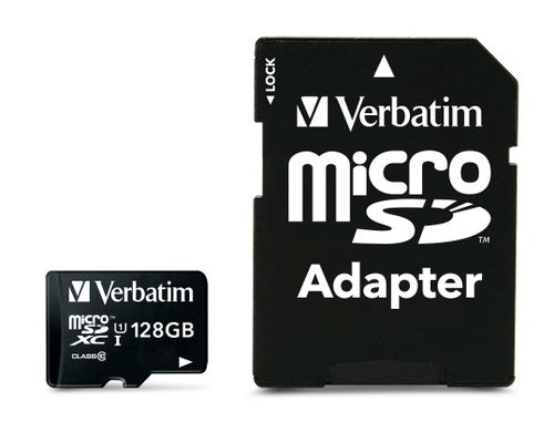 VERBATIM MICRO SDXC 128GB CLASSE 10 + ADATTATORE