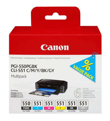 CANON CART INK MULTIPACK CLI-551 B/C/M/Y PER MX 925