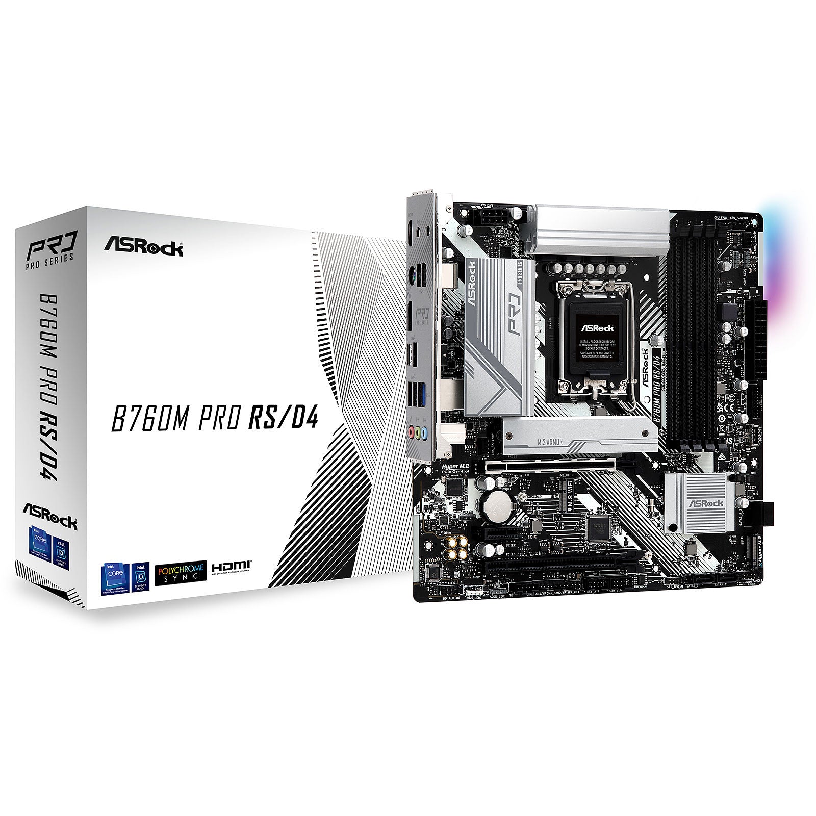 ASROCK MB B760, B760M Pro RS/D4, LGA1700, 4 DDR4 , mATX